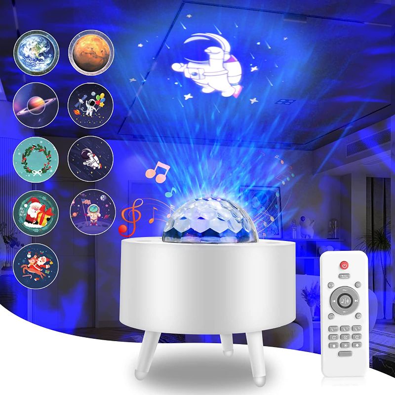 Photo 1 of Galaxy Projector, Star Projector Night Light with Bedroom Ocean Wave Projector, 15-Color Music Player with Remote Control/Bluetooth/Timer, Suitable for Children and Adult Parties, Home Theatre
