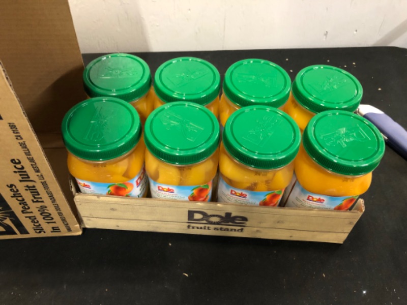 Photo 2 of Dole Yellow Cling Sliced Peaches in 100% Fruit Juice, 23.5 Oz Resealable Jars, 8 Count
