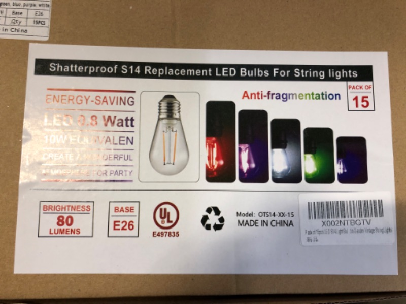 Photo 1 of Shatterproof S14 Replacement LED Bulbs For String Lights