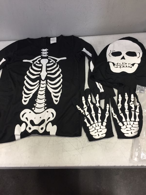 Photo 2 of LMYOVE Kids Skeleton Costume, Glow in The Dark,Halloween Horror Jumpsuit for Boys&Girls
