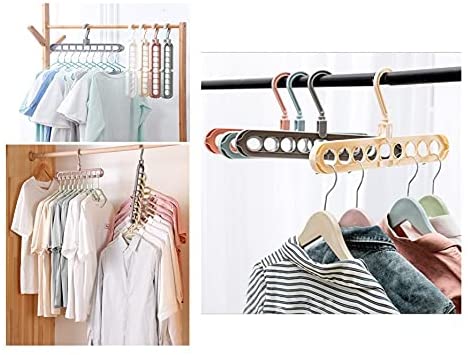 Photo 1 of Magic Hanger Space-Saving Hanger Multifunctional Smart Wardrobe Magic Hanger Premium Wardrobe Clothing Stacking Hanger 9 Slots (Pack of 4pcs )
