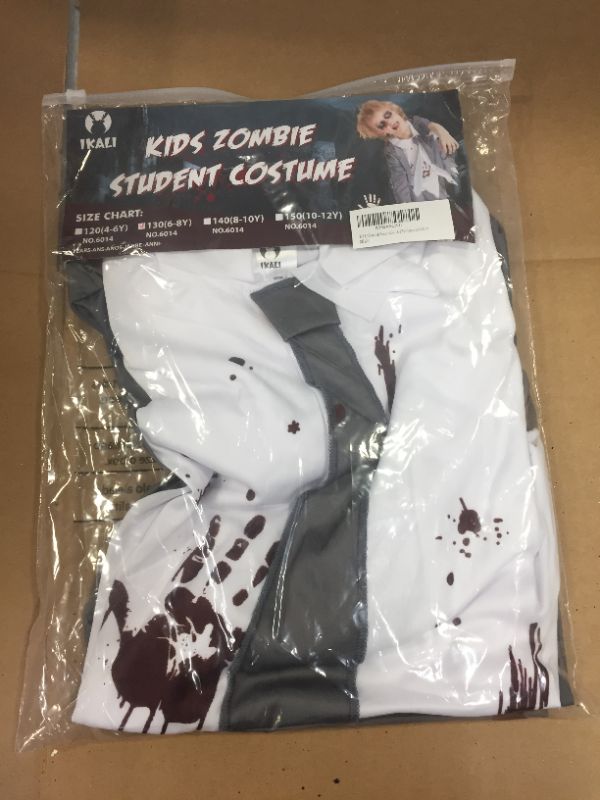 Photo 2 of IKALI Zombie Halloween Costume, Girls Boys Women Cheerleader High School Prisoner Bride Nurse Bloody Kids Fancy Dress Outfit size 6-8Y 
