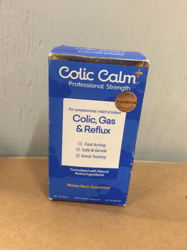 Photo 2 of ****factory sealed***Colic Calm Plus Homeopathic Gripe Water - 2 Fl. Oz. - Professional Strength Colic & Infant Gas Relief Drops - Helps Soothe Baby Gas, Colic, Upset Stomach, Reflux, Hiccups - Made in The USA---exp-- I don't see the expiration date****
