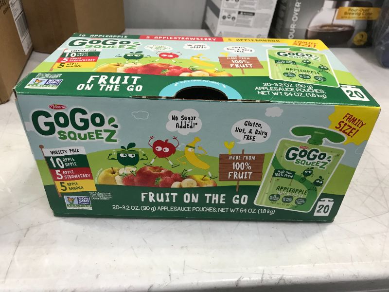 Photo 2 of GoGo squeeZ Fruit on the Go Variety Pack, Apple Apple, Apple Banana, & Apple Strawberry, 3.2 oz. (20 Pouches) - Tasty Kids Applesauce Snacks - Gluten Free Snacks for Kids - Nut & Dairy Free - Vegan Snacks
BEST BY: 12/08/21