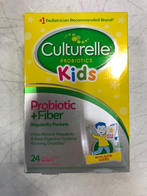 Photo 2 of Culturelle Kids Regularity Probiotic & Fiber | Helps Restore Regularity & Keeps Kids' Digestive Systems Running Smoothly* | 24 Single Packets
BEST BY: 06/22