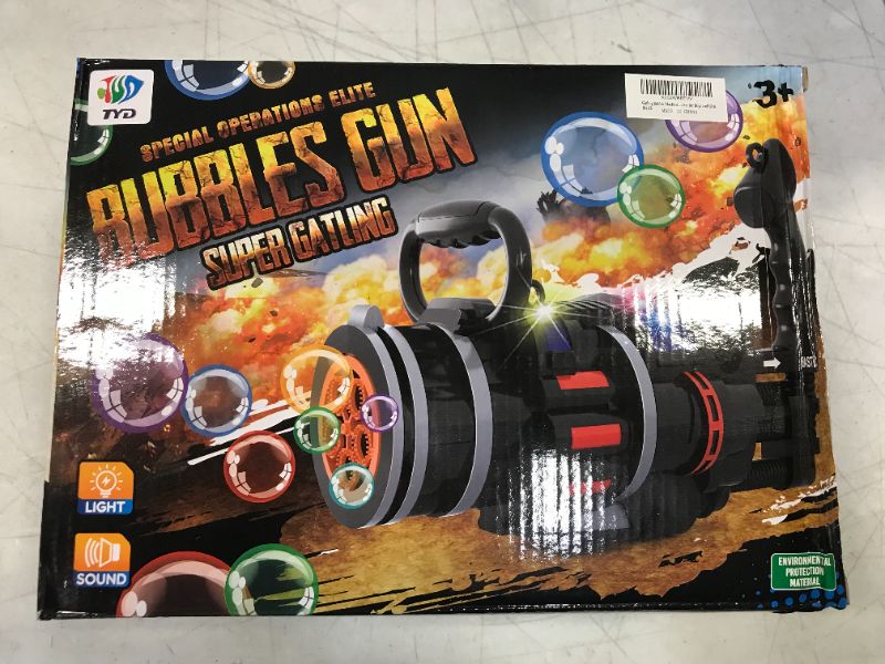 Photo 2 of Bubble Gun for Kids, Bubble Machine for Kids, Gatling Bubble Machine with 2Pcs Solutions, Automatic Bubble Machine for Boys and Girls
[[ FACTORY SEALED ]]