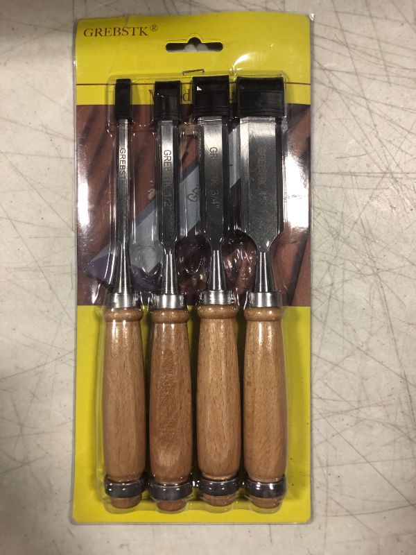 Photo 2 of 4PCS Professional Wood Chisel Tool Sets Sturdy Chrome Vanadium Steel Chisel Beech Handles Woodworking Tools (Without Bag)