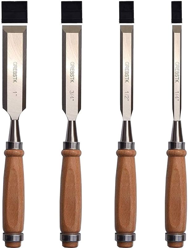 Photo 1 of 4PCS Professional Wood Chisel Tool Sets Sturdy Chrome Vanadium Steel Chisel Beech Handles Woodworking Tools (Without Bag)