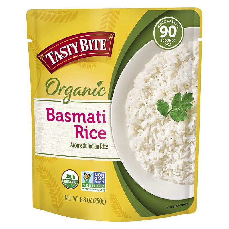 Photo 1 of Tasty Bite Organic Basmati Rice, Microwaveable Cooked Rice, 8.8 Ounce (Pack of 6) EXP 7/2022
