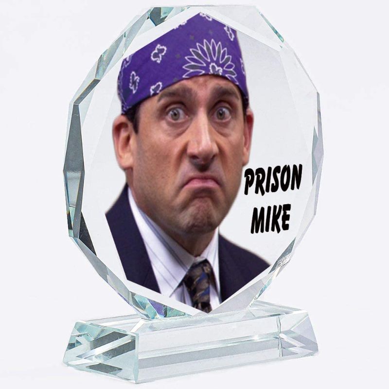 Photo 1 of Michael Scott Gifts | Prison Mike | Office | For Men | Women | Desk | Coworkers | Husband | Christmas | Paperweight | Plate | Plaques
