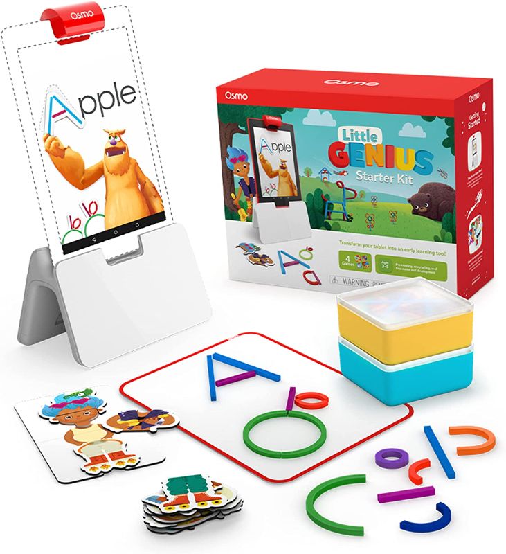 Photo 1 of Osmo - Little Genius Starter Kit for Fire Tablet - 4 Educational Learning Games - Preschool Ages - Problem Solving, & Creativity - STEM Toy (Osmo Fire Tablet Base Included - Amazon Exclusive)
