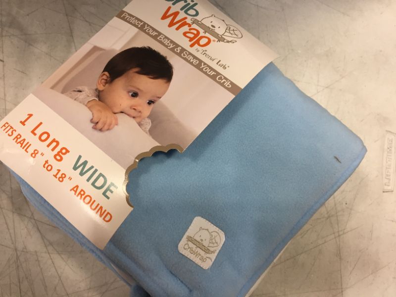 Photo 1 of CribWrap® Wide 1 Long Blue Fleece Rail Cover