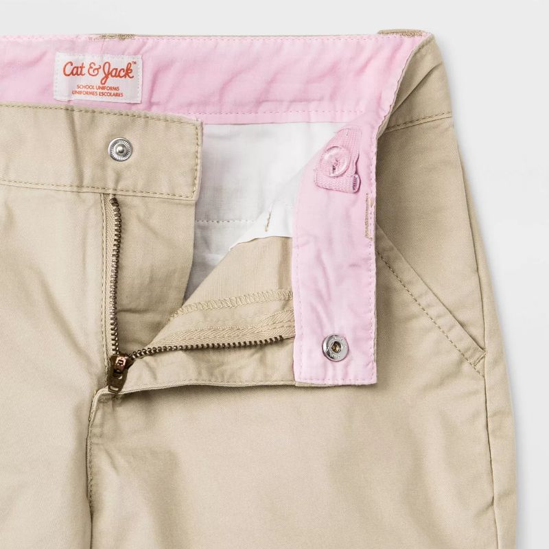 Photo 1 of Girls' Flat Front Stretch Uniform Shorts - Cat & Jack™ Light Beige