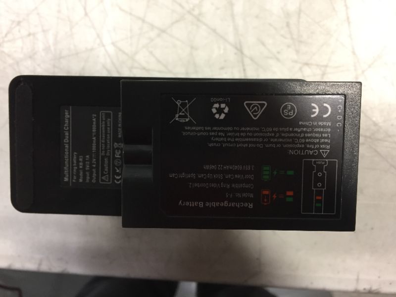 Photo 1 of Battery and Charger for Ring, Batteries (1-Pack) and Dual USB Charger for Ring Spotlight Cam Battery, Ring Video Doorbell 2, Rechargeable 3.65V Lithium-Ion Battery(Not for Stick Up Cam)