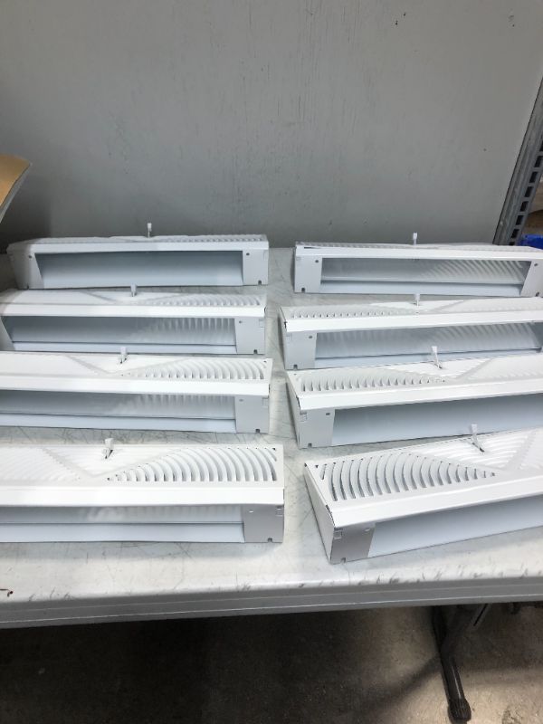 Photo 4 of 15 in. 3-Way Steel Baseboard Diffuser Supply in White--- PACK OF 8 --- APPEAR NEW -- MISSING ONE SET OF HARDWARE 