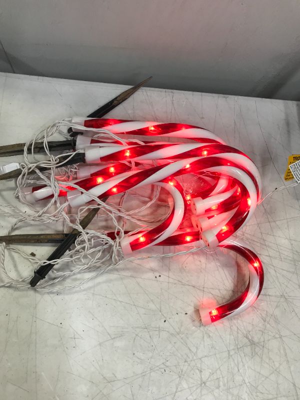 Photo 1 of Candy Cane Stake Lights 10'' Christmas Lawn Decor Set of 8
