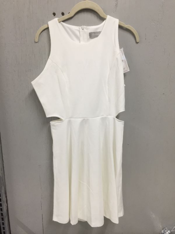 Photo 2 of BELONGSCI Women Sweet and Cute Sleeveless Racerback Flared Swing A-Line Waist Hollow Out Summer Short Dress
