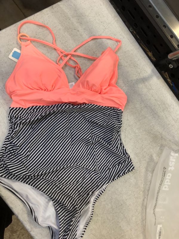 Photo 2 of Peachy and Striped One Piece Swimsuit