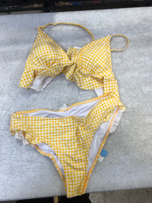 Photo 1 of bathing suit two piece color yellow size medium 