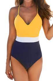 Photo 1 of Colorblock V-Neck One-Piece Swimsuit size medium 