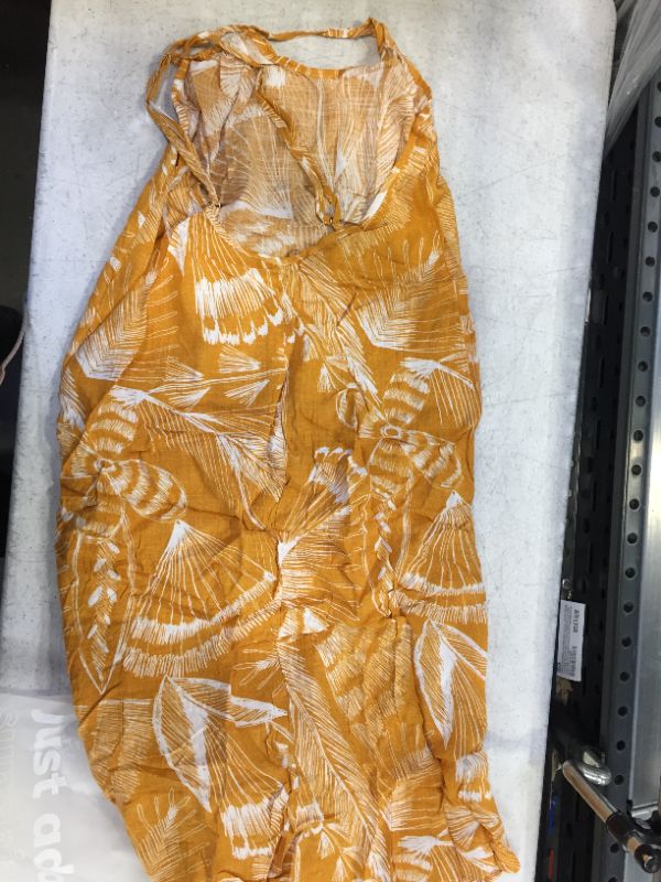 Photo 2 of Paisley Print Drawstring Dress color orange size small 
