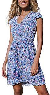 Photo 1 of CUPSHE Women's Floral Print Tie Cutout Short Sleeves Dress size extra small 