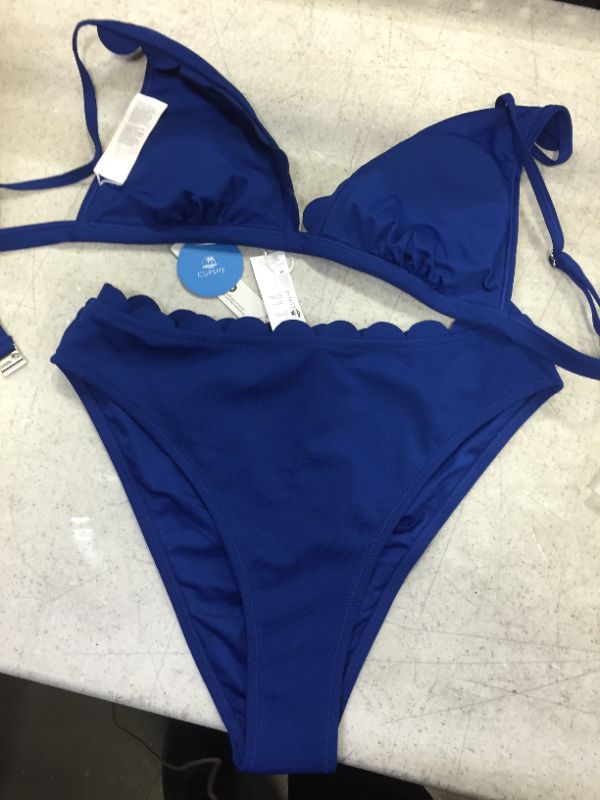 Photo 2 of Blue Scalloped Mid Waisted Bikini size medium 