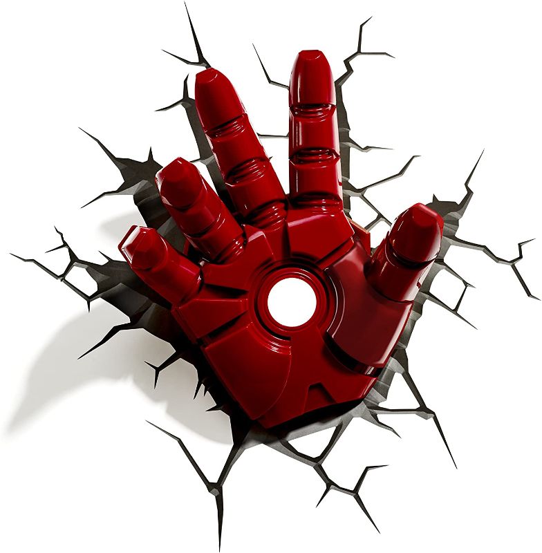 Photo 1 of 3DLightFX 816733840598 Marvel Avengers Iron Man Hand 3D Deco Light,Red
