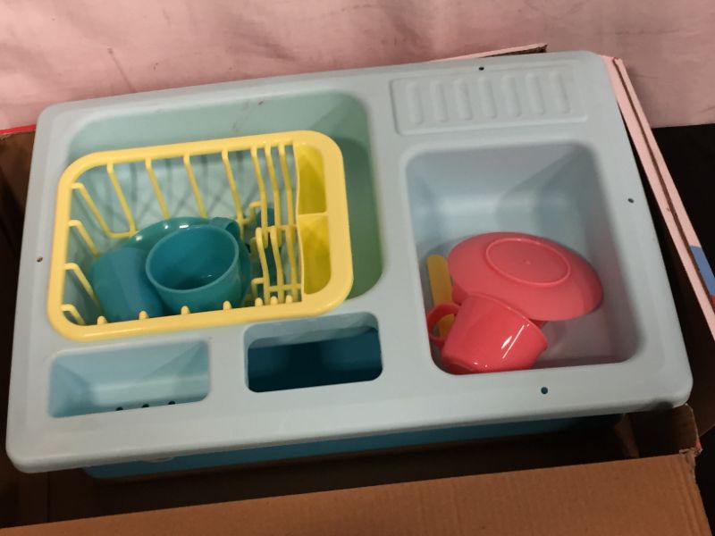 Photo 3 of CUTE STONE Color Changing Kitchen Sink Toys, Children Heat Sensitive Electric Dishwasher Playing Toy with Running Water, Automatic Water Cycle System Play House Pretend Role Play Toys for Boys Girls
