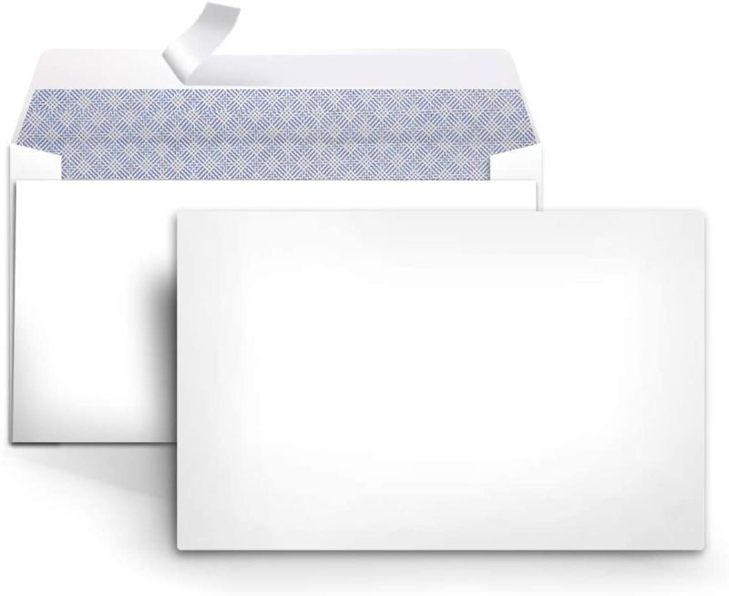 Photo 1 of Amazon Basics #6 3/4 Security Tinted Envelopes with Peel & Seal, 100-Pack, White