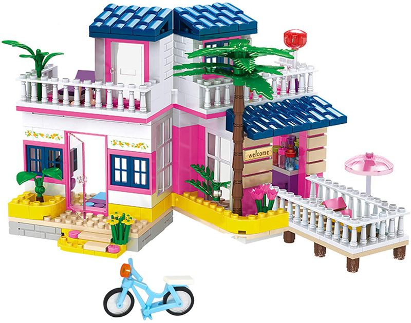 Photo 1 of Dream Girls House Building Sets Seaside Villa Building Blocks Toys Friends Beach Hut Building Kit for Kids Aged 6 and up (360 PCS)
