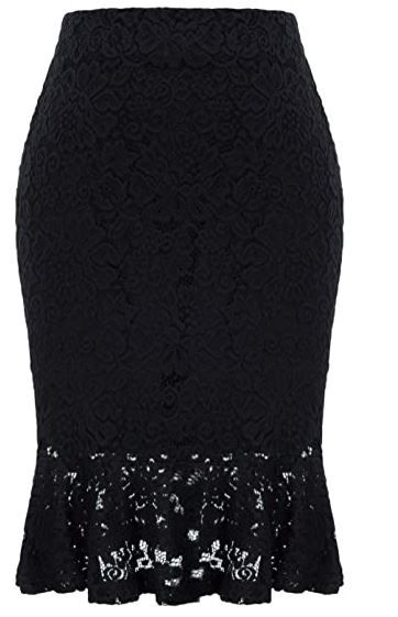 Photo 1 of GRACE KARIN Womens Elastic Waist Wear to Work Lace Mermaid Pencil Skirt
Size: XL