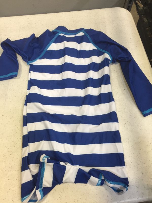Photo 2 of KIDS SIZE 110 BODY SWIM SUIT BLUE AND WHITE WITH WHALE 