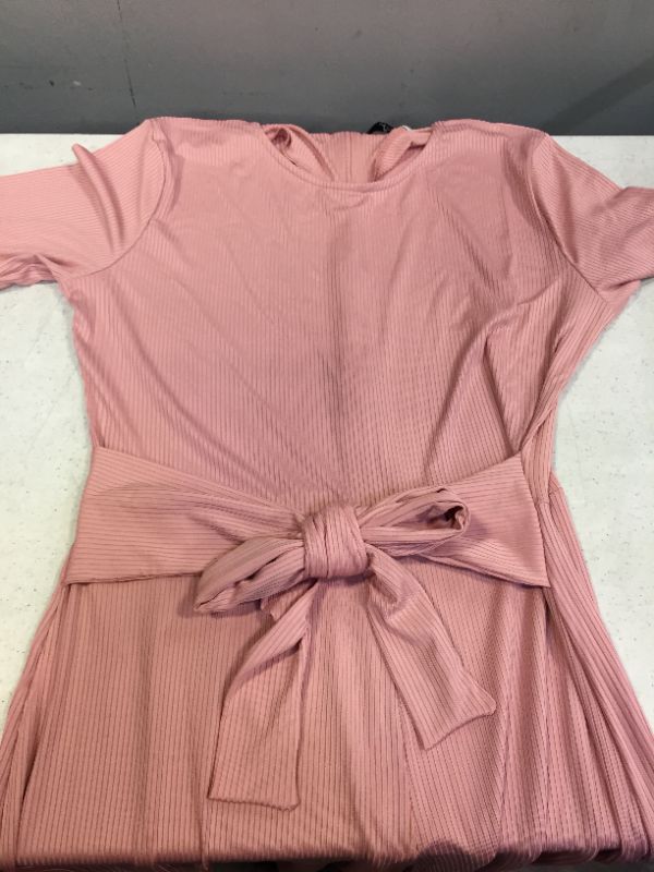 Photo 2 of FIND. WOMENS BLUSH JUMPSUIT WITH TIE IN FRONT SIZE XL ---ZIPS UP IN BACK 