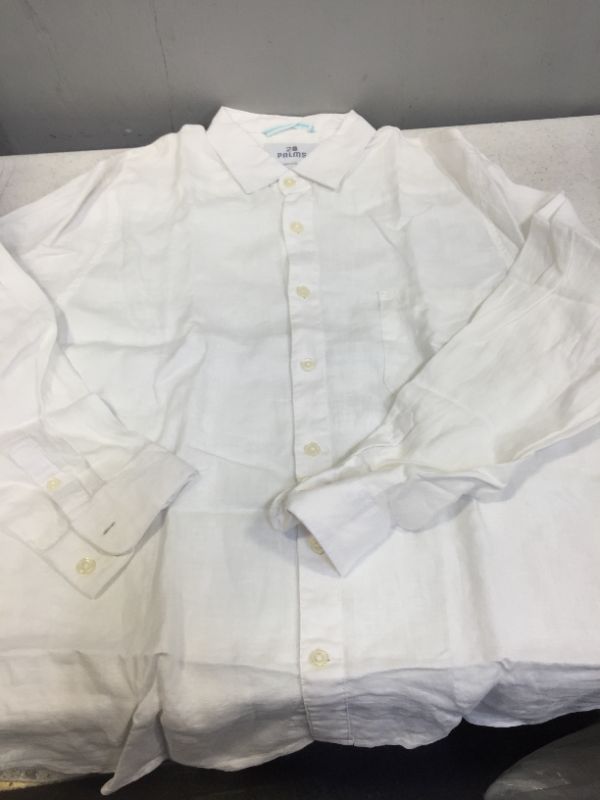 Photo 1 of 28 PALM LONG SLEEVE BUTTONED UP WHITE SHIRT SIZE LARGE 