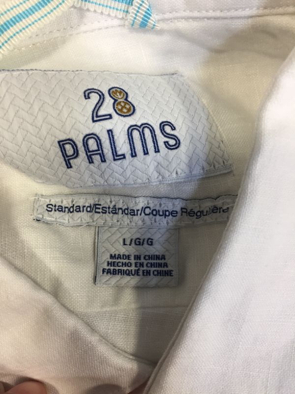 Photo 2 of 28 PALM LONG SLEEVE BUTTONED UP WHITE SHIRT SIZE LARGE 