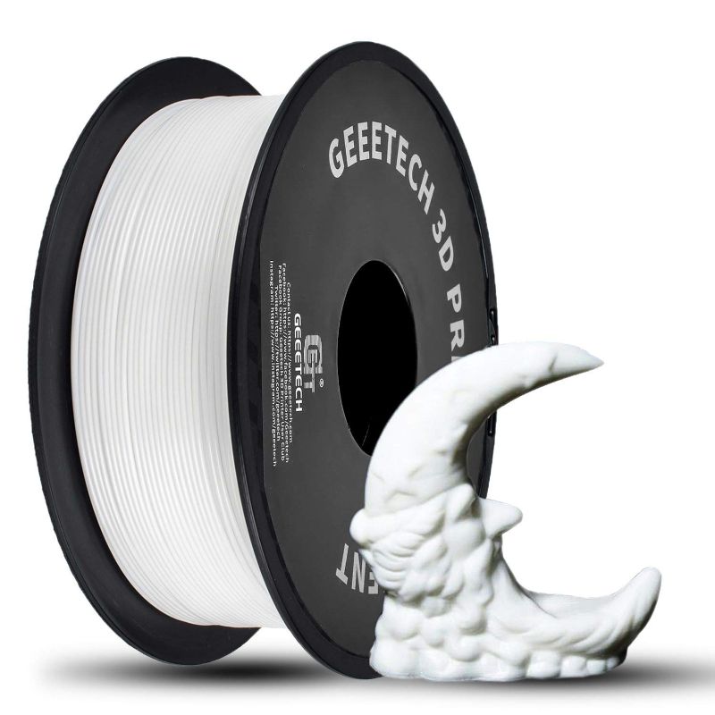 Photo 1 of Geeetech 1.75mm PLA 3D Printer Filament, 1kg Spool (2.2lbs), Upgrade Tidy Winding Tangle-Free, Dimensional Accuracy +/- 0.03mm, White---- MISSING UNKNOWN AMOUNT OF PRINTER FILAMENT 
