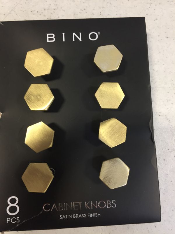 Photo 2 of BINO 8-Pack Cabinet Knobs - 1" Diameter (25mm), Brass - Dresser Knobs for Dresser Drawer Knobs and Pulls Knobs and Pulls Handles
