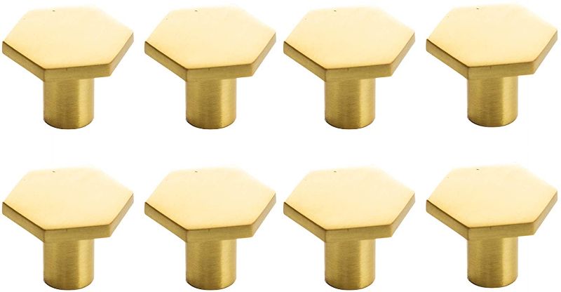 Photo 1 of BINO 8-Pack Cabinet Knobs - 1" Diameter (25mm), Brass - Dresser Knobs for Dresser Drawer Knobs and Pulls Knobs and Pulls Handles
