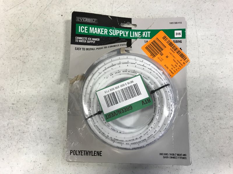 Photo 2 of 1/4 in. x 25 ft. Push-to-Connect Brass Poly Ice Maker Kit Includes Saddle Valve and Fittings---MISSING VALVE AND FITTINGS---