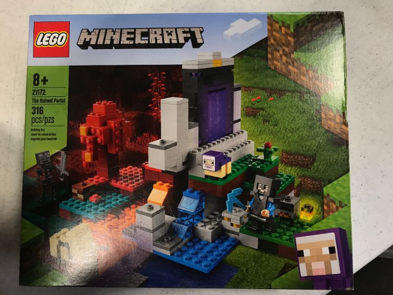 Photo 2 of LEGO Minecraft The Ruined Portal 21172 Building Kit; Fun Minecraft Toy for Kids with Steve and a Wither Skeleton; New 2021 (316 Pieces)
BOX SEALED 