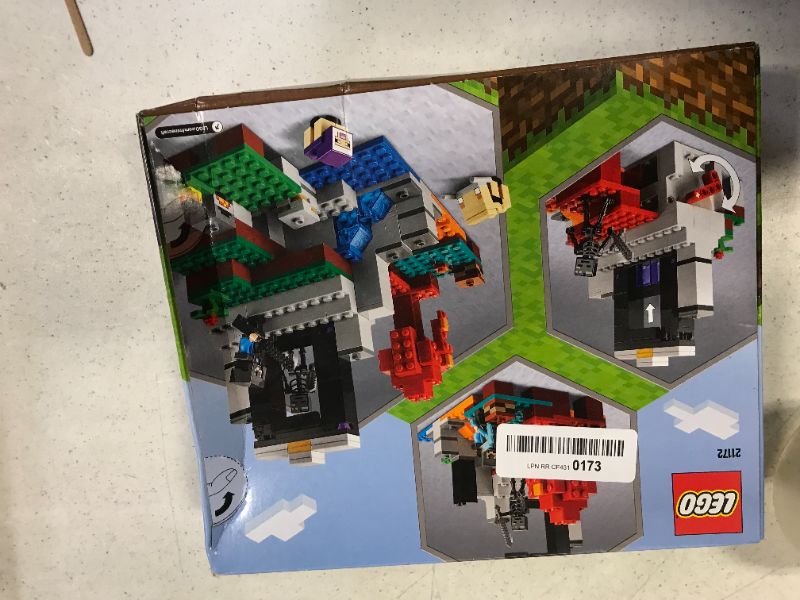 Photo 3 of LEGO Minecraft The Ruined Portal 21172 Building Kit; Fun Minecraft Toy for Kids with Steve and a Wither Skeleton; New 2021 (316 Pieces)
BOX SEALED 