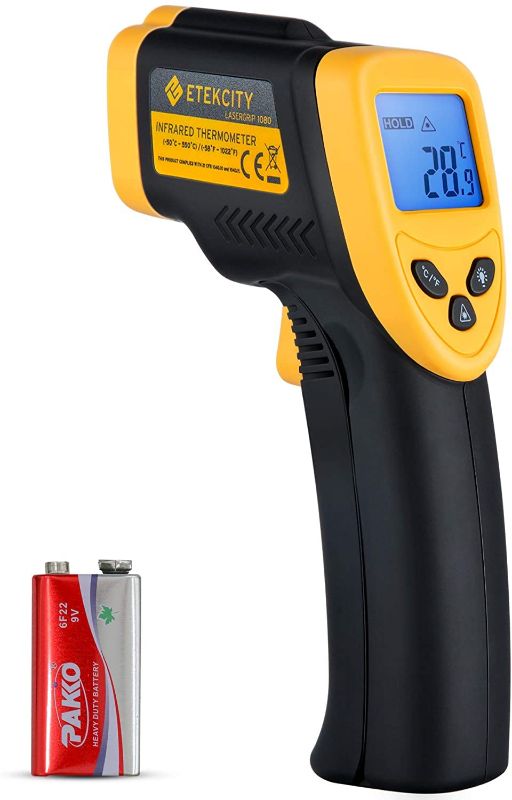 Photo 1 of Etekcity Infrared Thermometer 1080, Digital Temperature Gun for Cooking, Non Contact Electric Laser IR Temp Gauge, Home Repairs, Handmaking, Surface Measuring, -58 to 1022?, -50 to 550?, Yellow