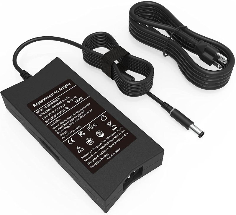 Photo 1 of 130W AC Adapter Charger Compatible with Dell XPS M1330 M1210 M1530 M140 L401X L501X L502x L701X L702X LA130PM121 Vostro 500 1000 1200 1400 1500 2510 3700 3750 PA-4E LA130PM121 DA130PE1-00