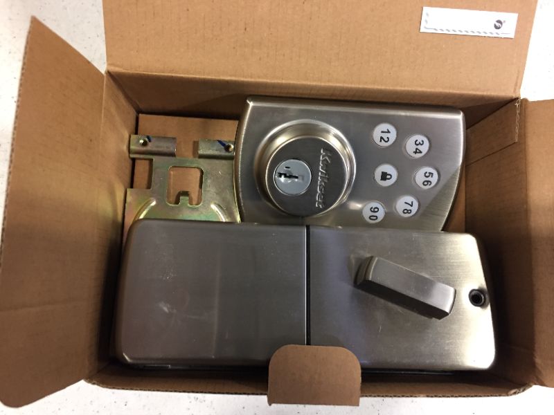 Photo 2 of Kwikset 99070-101 Powerbolt 2 Door Lock Single Cylinder Electronic Keyless Entry Deadbolt Featuring SmartKey Security in Satin Nickel
