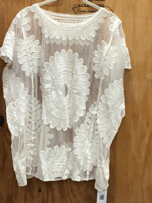 Photo 2 of CUPSHE White Sun Floral Cover Up One Size