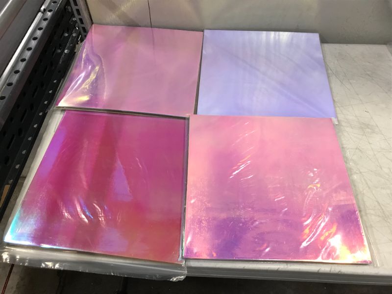 Photo 1 of  Lya vinyl permanent holographic opal craft vinyl 12x12-11 sheets---SET OF 4---VARIOUS COLORS---