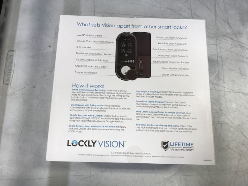 Photo 4 of LOCKLY Vision Deadbolt with Video Doorbell Edition Smart Lock PGD798VB, Keyless Entry Door Lock with Fingerprint, Wi-Fi, APP, Camera and Patented Keypad for Home/Office/Apartment (Venetian Bronze)
