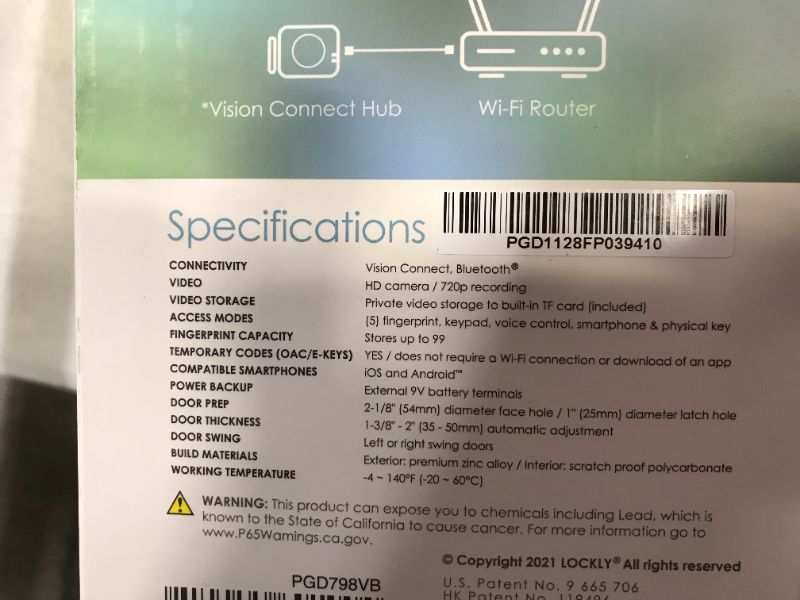 Photo 5 of LOCKLY Vision Deadbolt with Video Doorbell Edition Smart Lock PGD798VB, Keyless Entry Door Lock with Fingerprint, Wi-Fi, APP, Camera and Patented Keypad for Home/Office/Apartment (Venetian Bronze)
