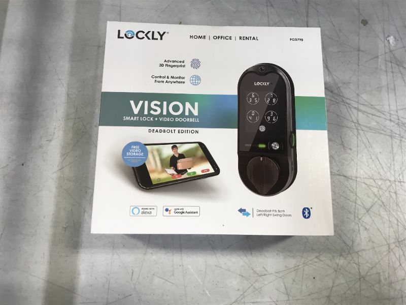 Photo 2 of LOCKLY Vision Deadbolt with Video Doorbell Edition Smart Lock PGD798VB, Keyless Entry Door Lock with Fingerprint, Wi-Fi, APP, Camera and Patented Keypad for Home/Office/Apartment (Venetian Bronze)
